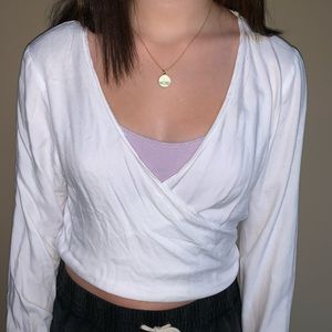 Brandy Melville White Wrap shirt